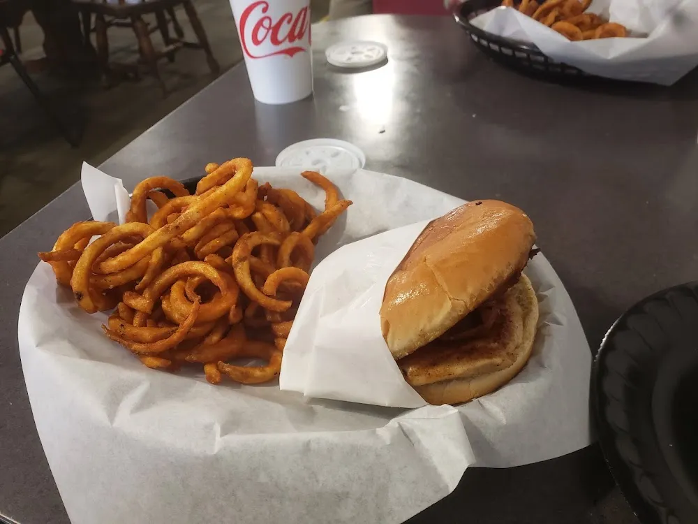 Grilled Chicken Sandwich and Curly Fries